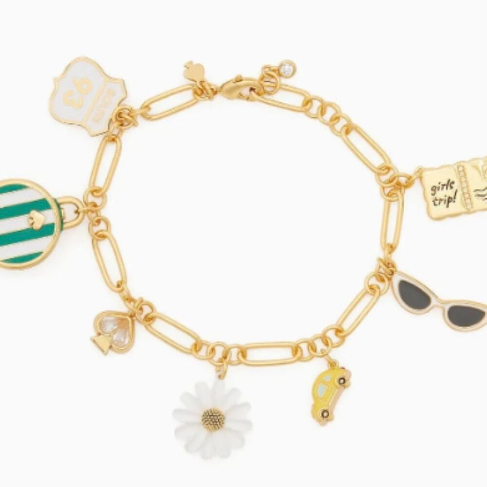 NEW!! Kate Spade Off We Go Travel Charm Bracelet